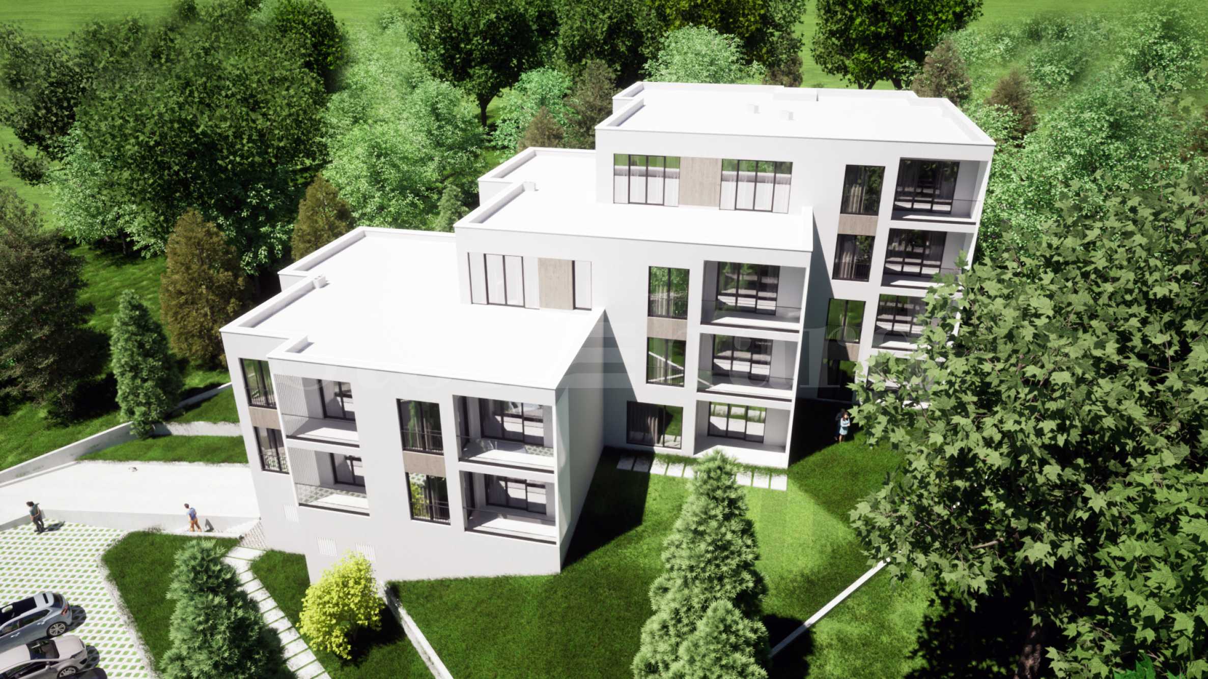 Apartments in a richly landscaped complex in 