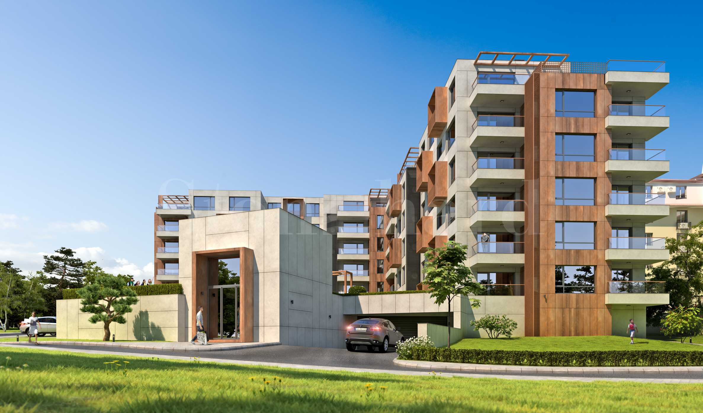 Distinctive seaside complex with new homes and showroom parking lot1 - Stonehard