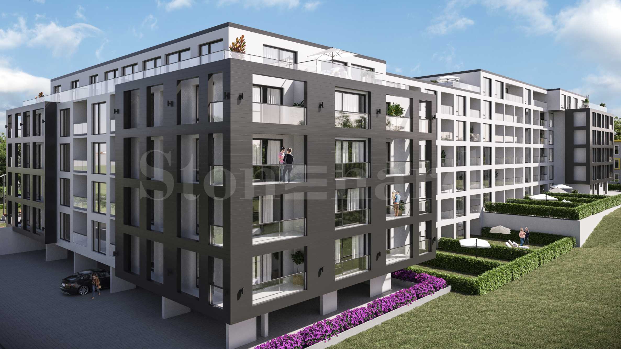 Residential building with different types of apartments for sale in Malinova Dolina quarter2 - Stonehard