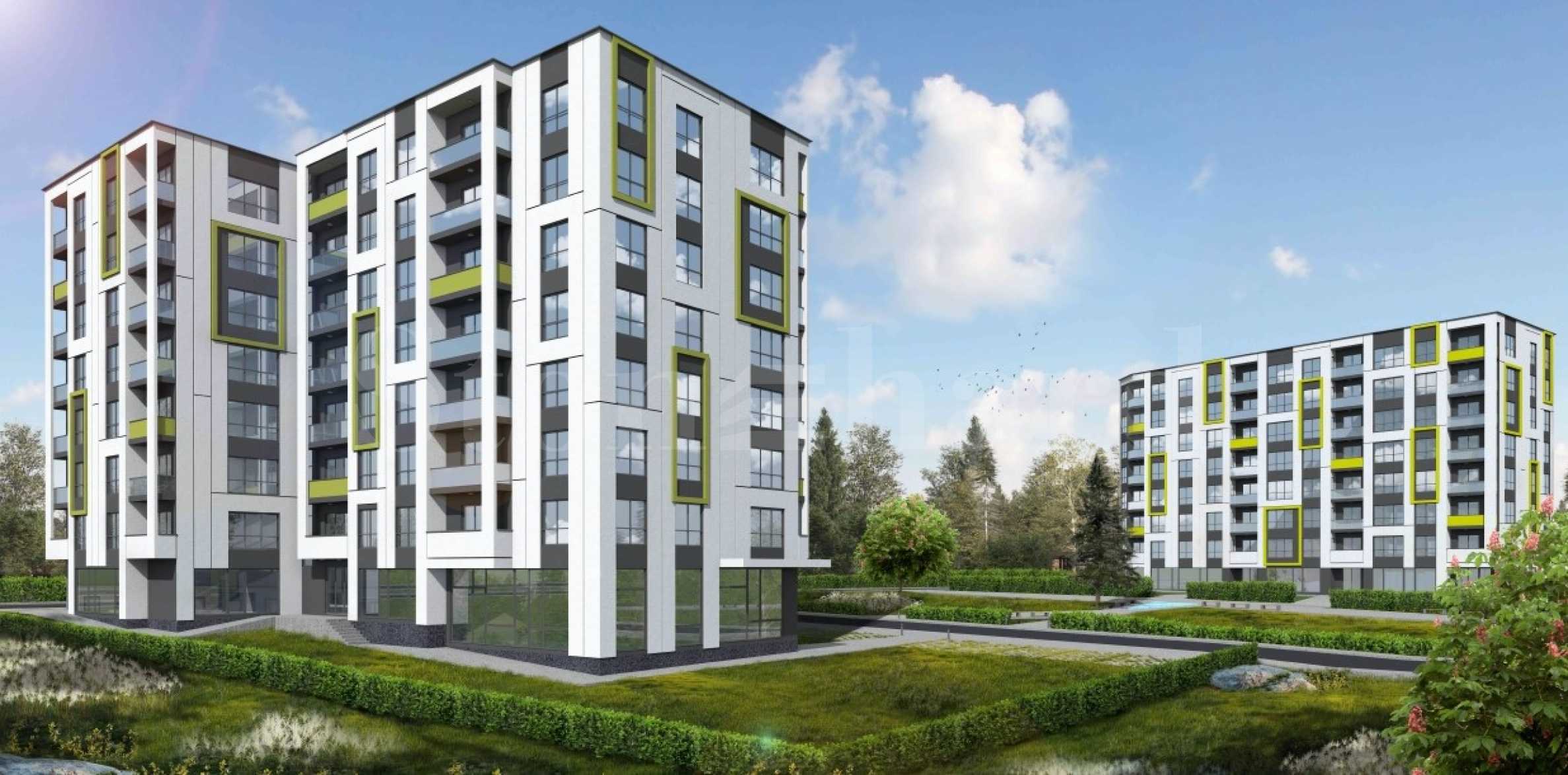 Apartments in a residential complex near the new park 