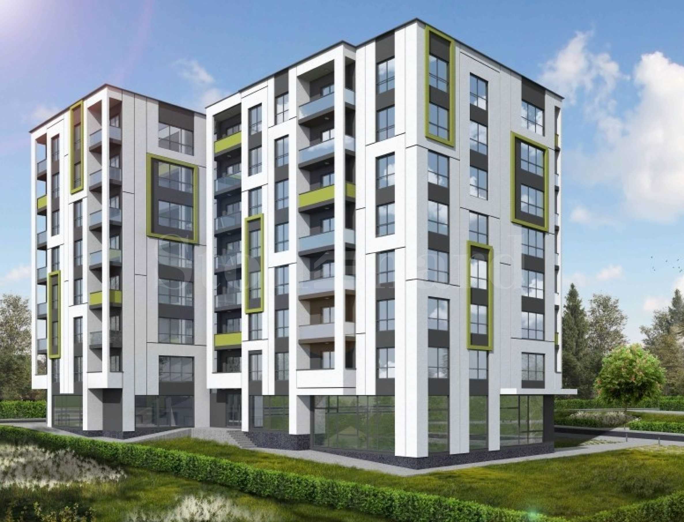 Apartments in a residential complex near the new park 