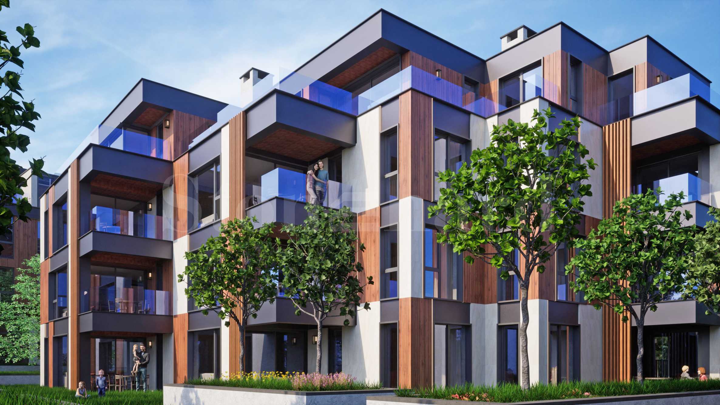 Two residential buildings near Lake Pancharevo, "Children's Town"1 - Stonehard