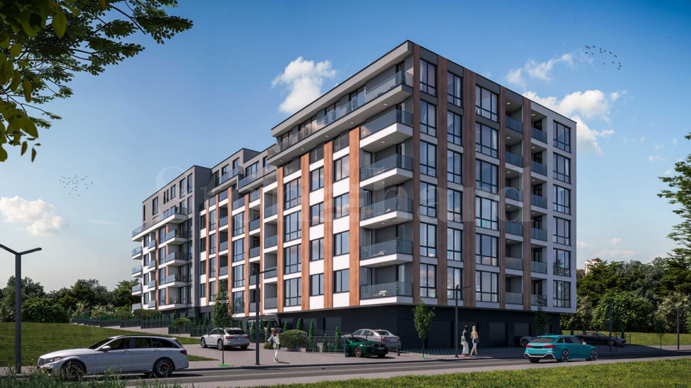 Apartments in a building with modern design in the 