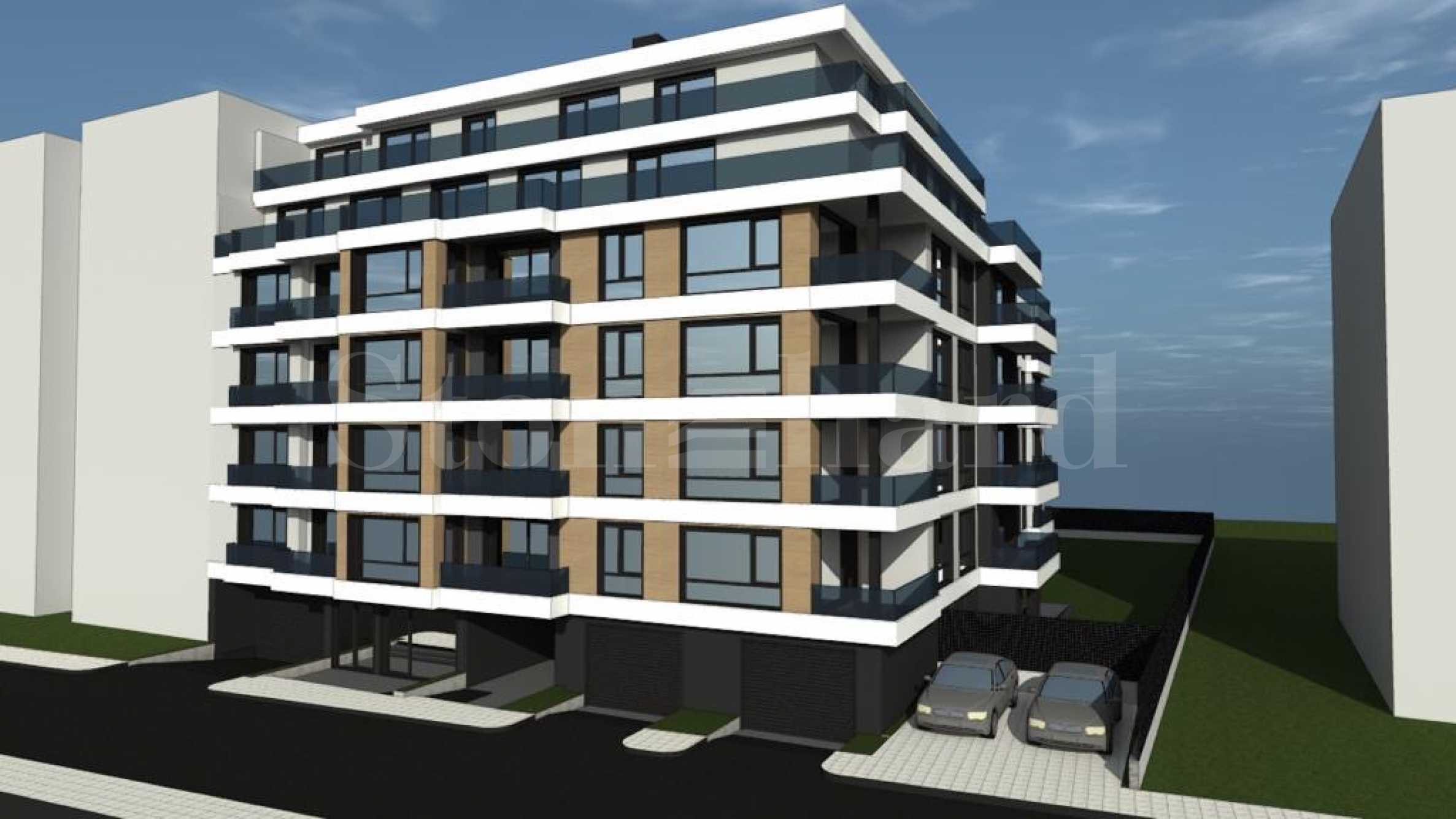 New residential building next to the park and metro station 