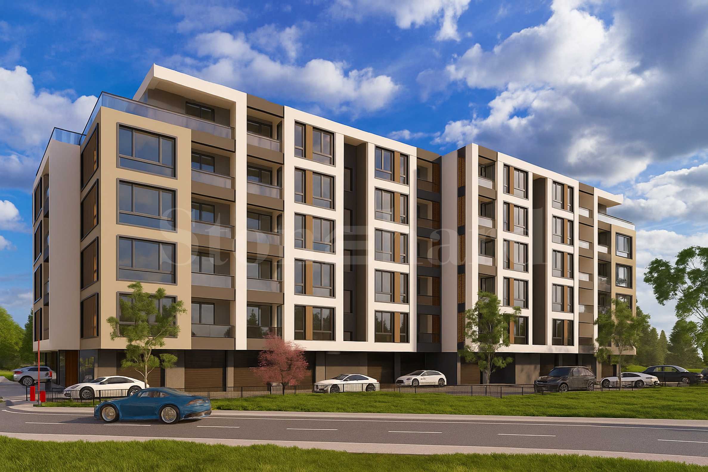 New apartments in a luxury building with two sections in the 