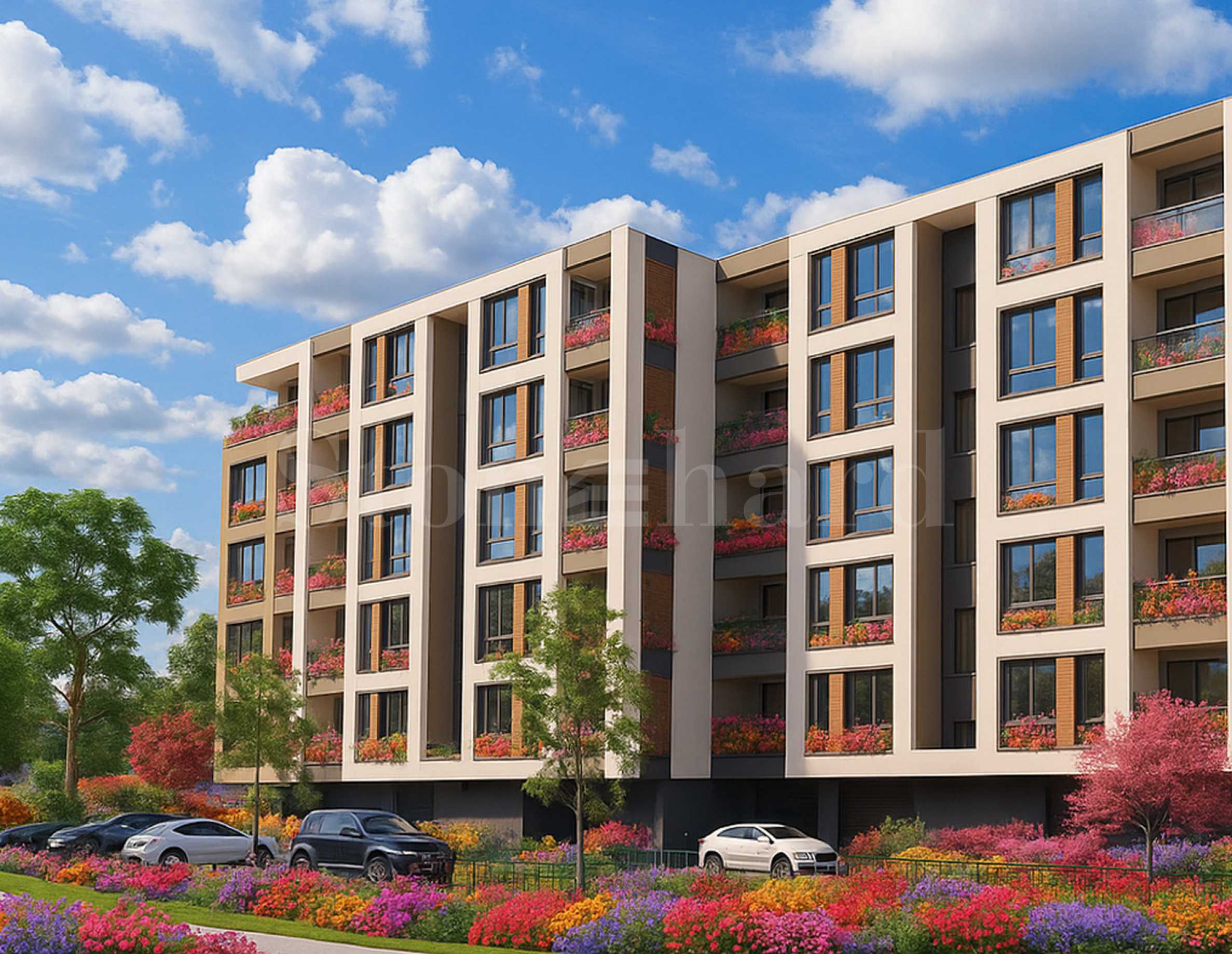 New apartments in a luxury building with two sections in the 