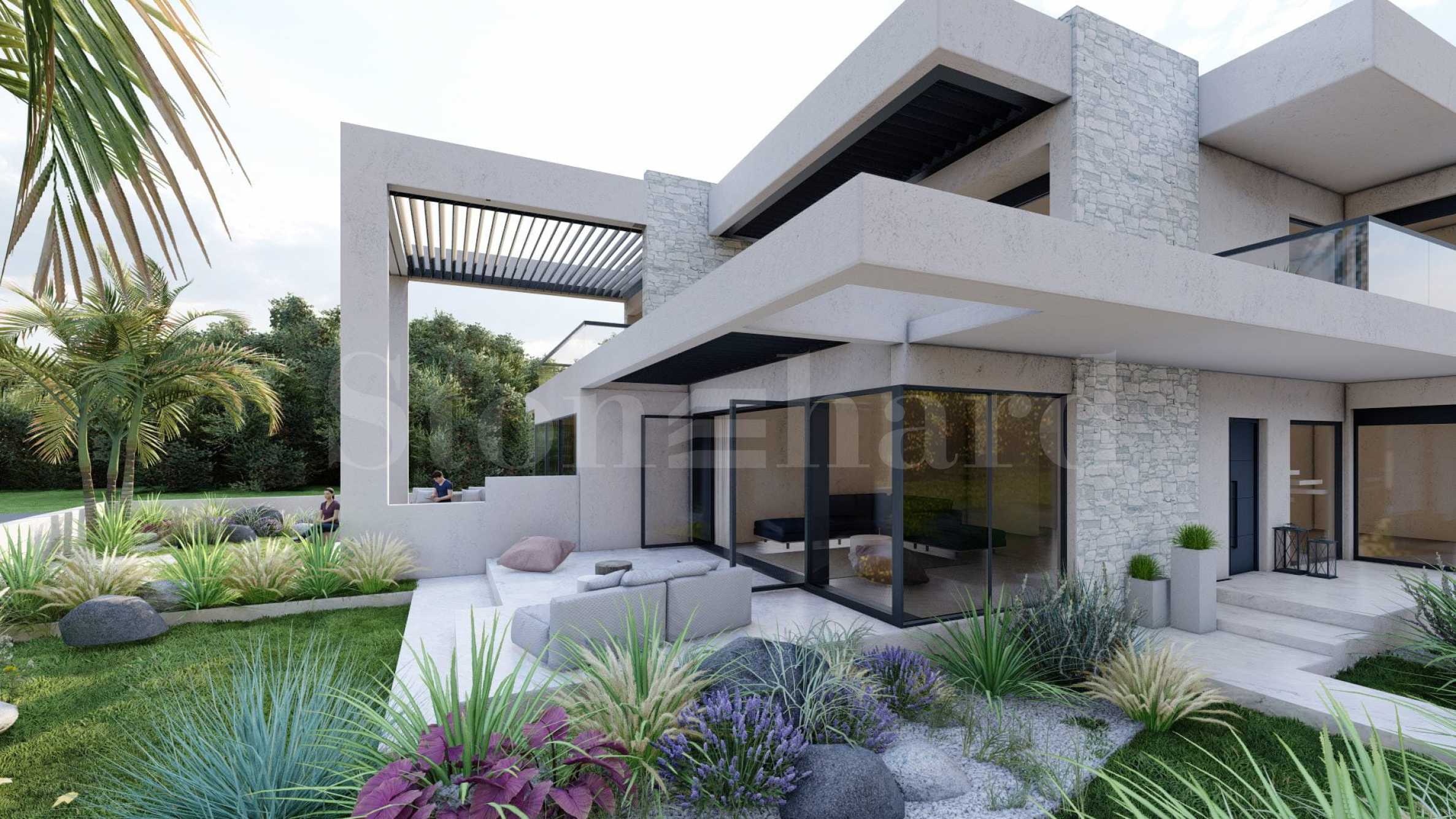 Luxury houses on the seafront in Paralia Ofrinio, Greece1 - Stonehard