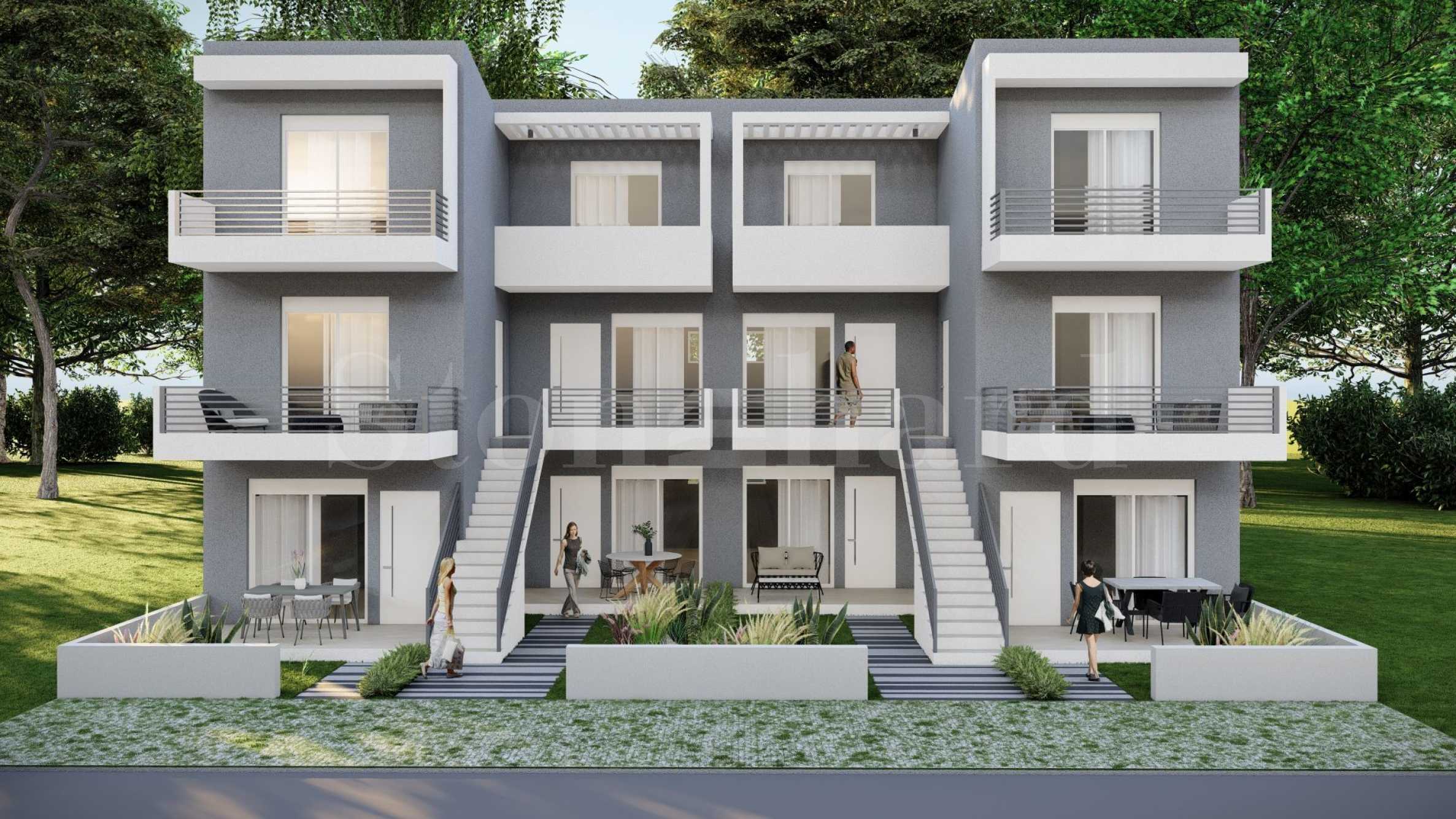 Two-bedroom apartments in a new complex, just 250 m from the beach in Paralia Ofrinio1 - Stonehard