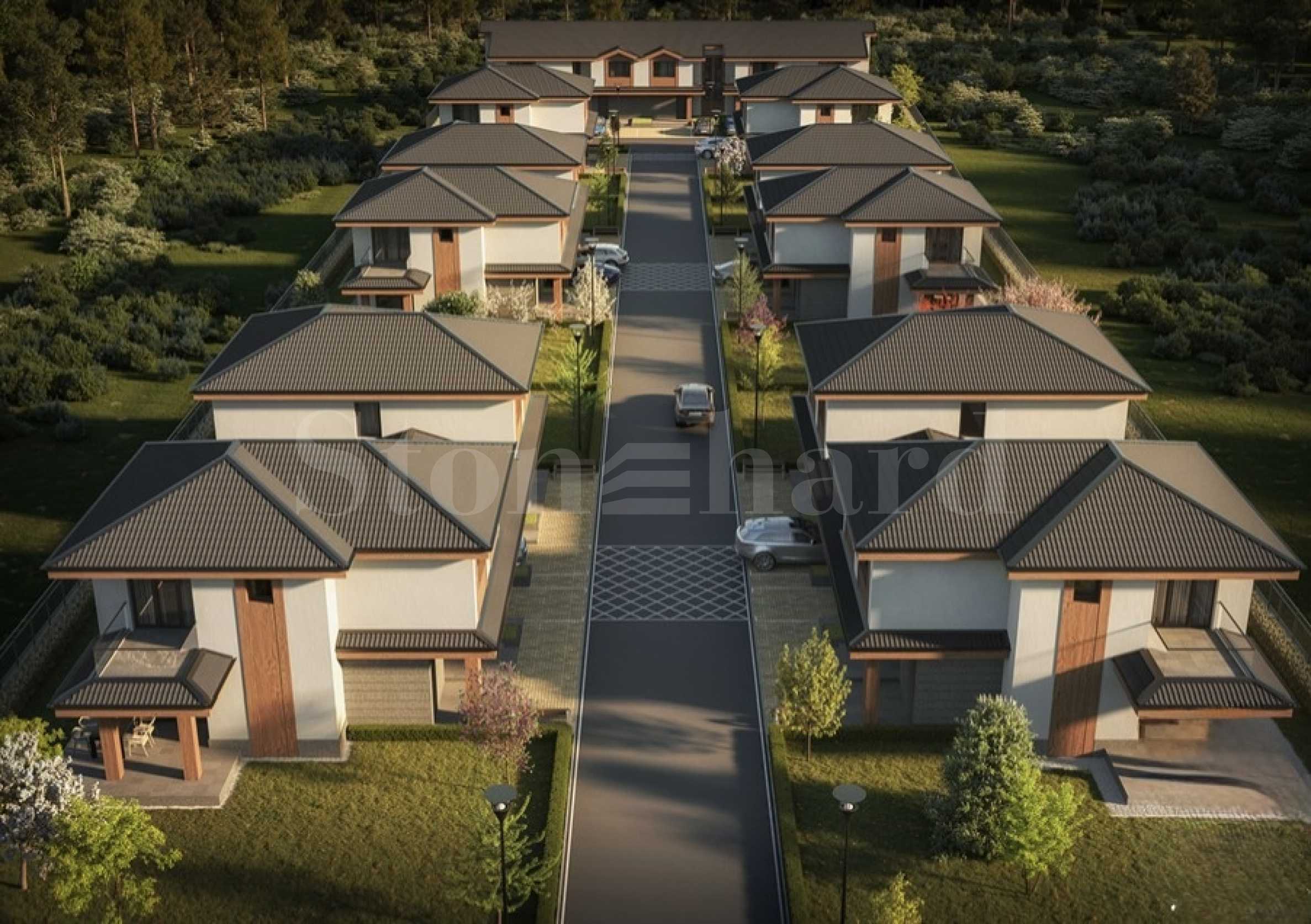 New modern complex of single-family houses in the village of Zhiten 1 - Stonehard