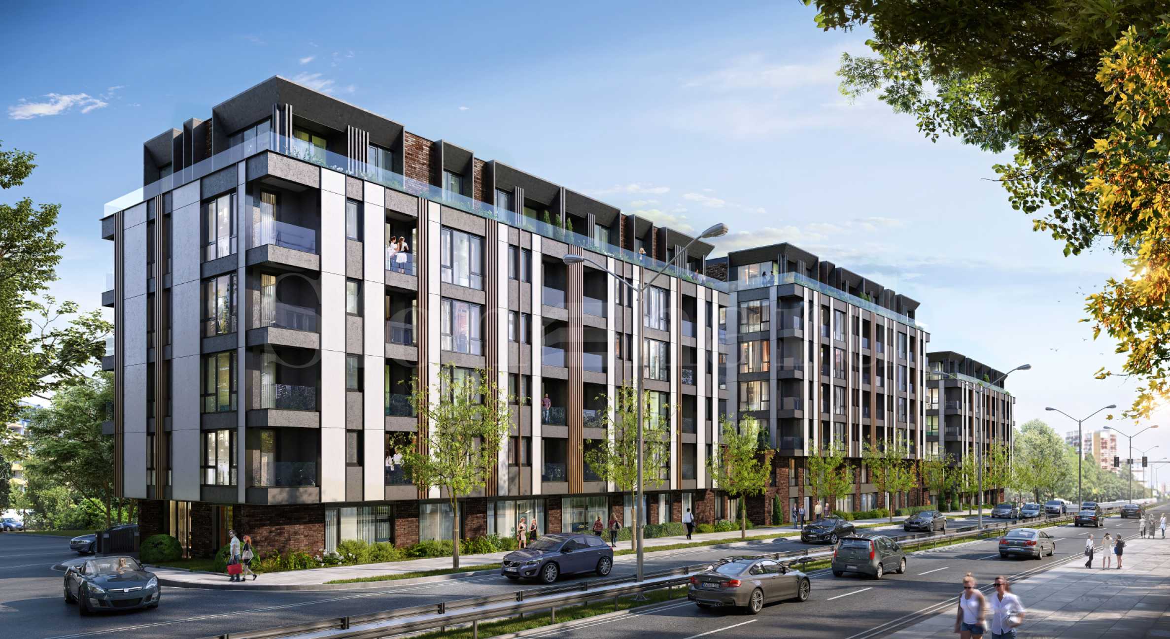 A new residential project of three buildings with different types of apartments in the 