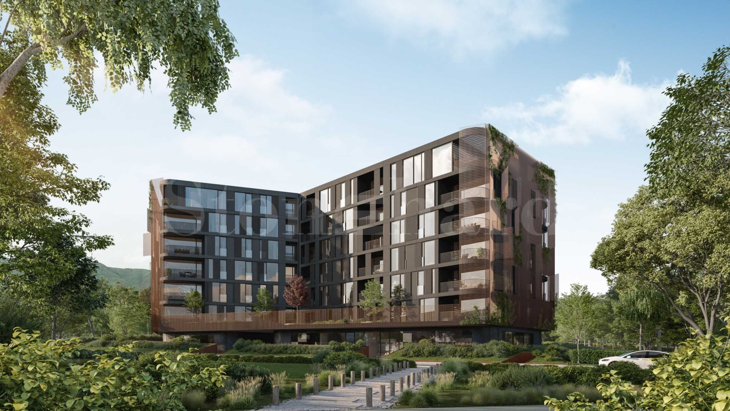 Newly built, modern building in the 