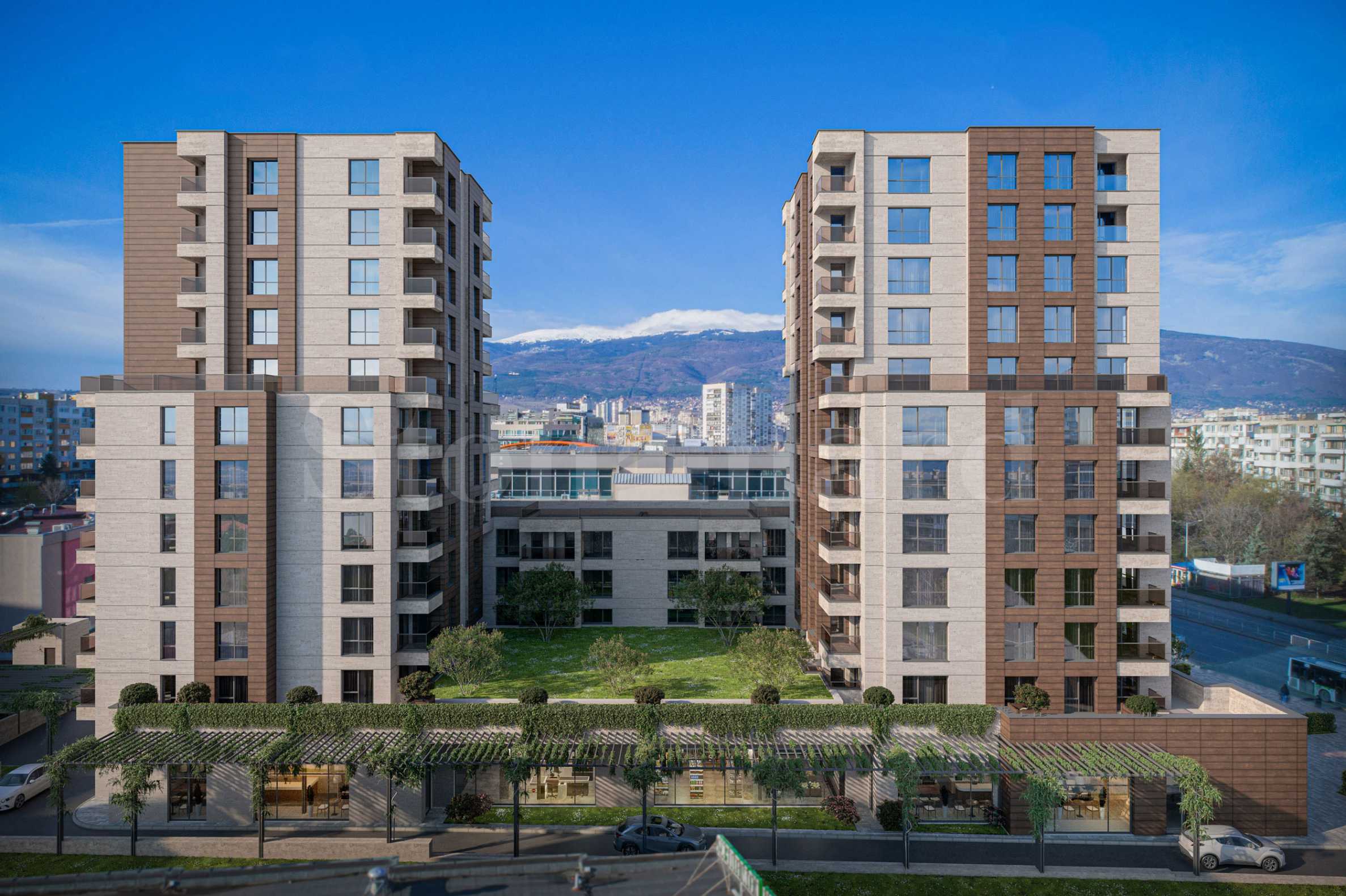 New residential building next to metro station in 