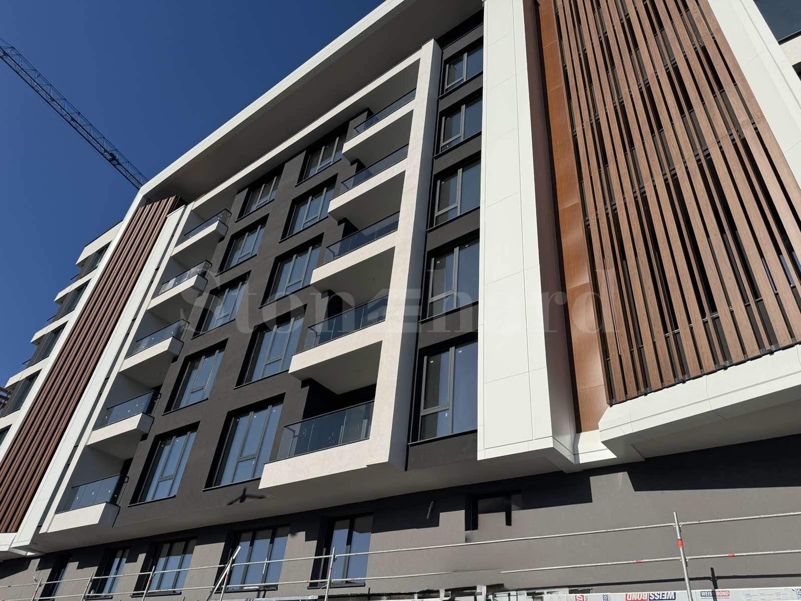 New construction apartments in a modern building next to 