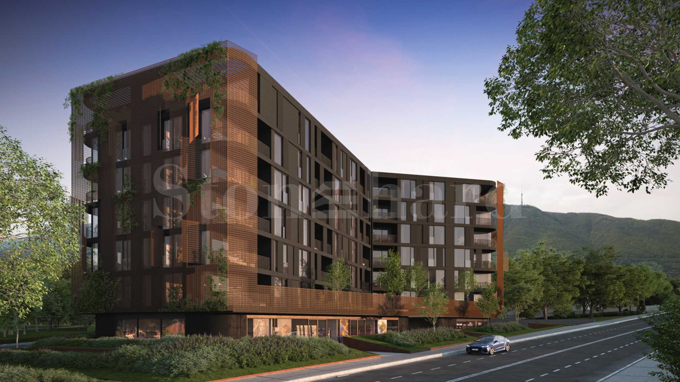 Newly built, modern building in the 