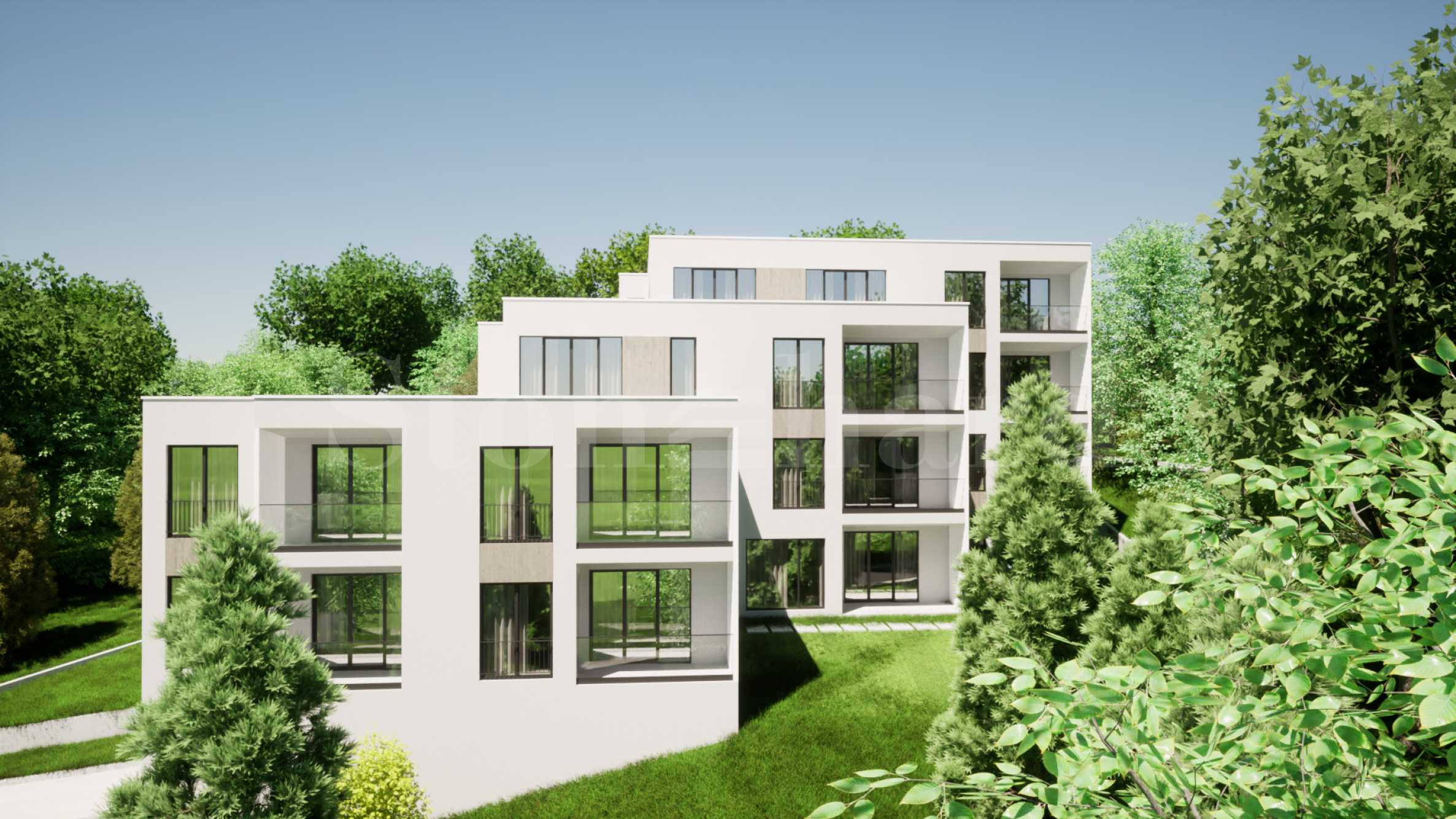 Apartments in a richly landscaped complex in 