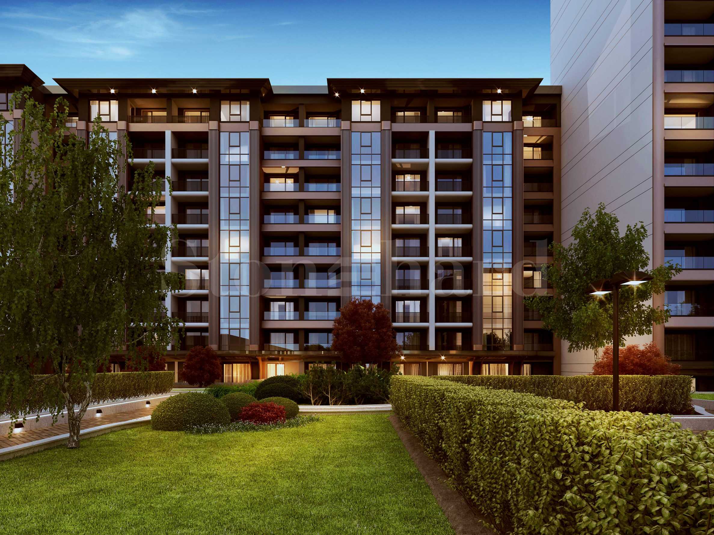 Apartments in a new, modern gated residential complex in the 