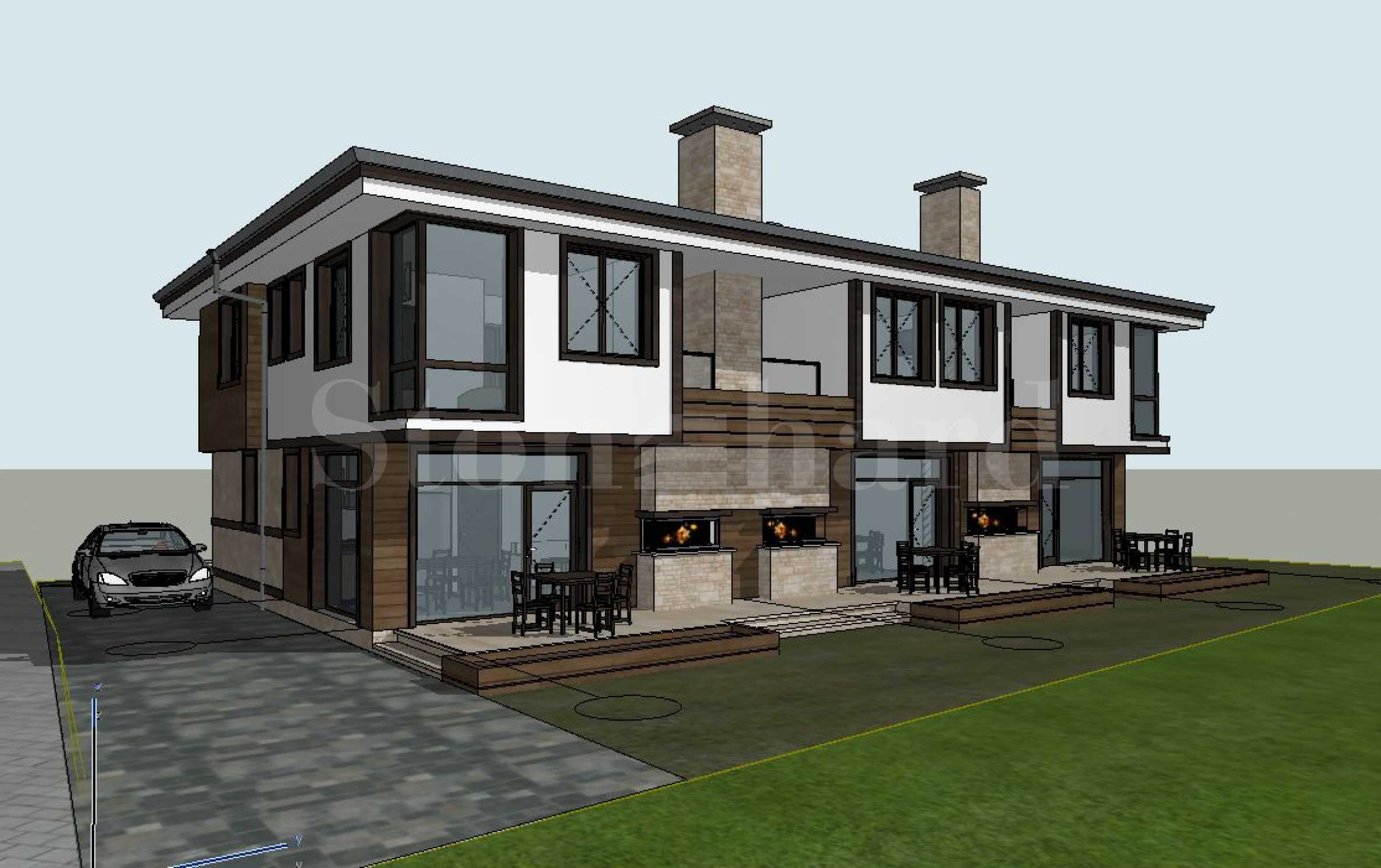 Three new houses with parking spaces next to the ski area in Bansko 2 - Stonehard